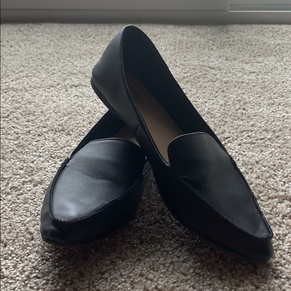 Black Pointed-Toe Loafers